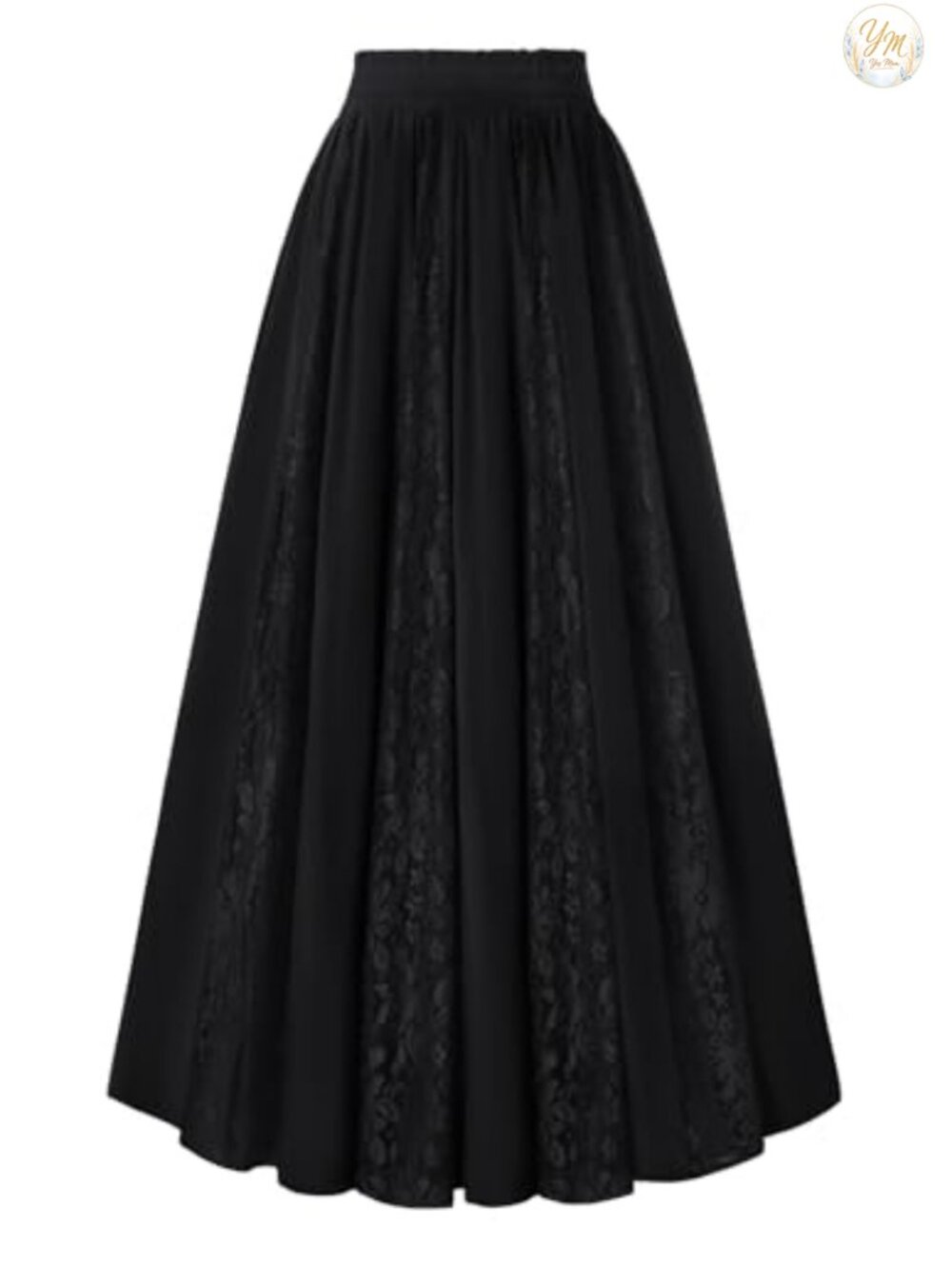 Lace Maxi Skirt High Waisted Flowy Viscose Blend A-Line Long Skirt